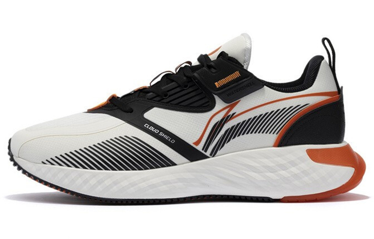 LiNing Cloud Shield Cushioning, Slip Resistant, And Abrasion Resistant Low Top Running Shoes Men's White Black