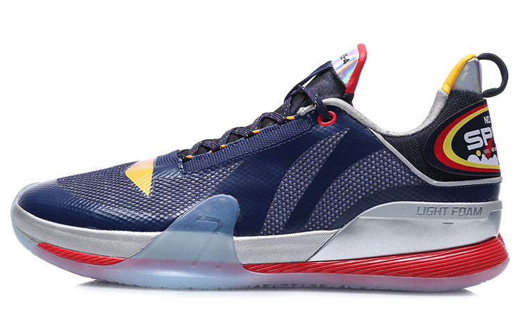 LiNing Blitz 7 Premium Cushioning, Slip Resistant, Abrasion Resistant, Rebound Low Top Basketball Shoes Men's Blue Gray