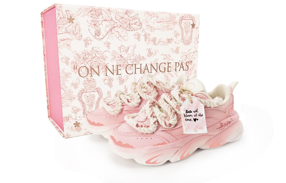 Anta Cushioning, Slip Resistant, And Abrasion Resistant Low Top Chunky Sneakers Women's Pink