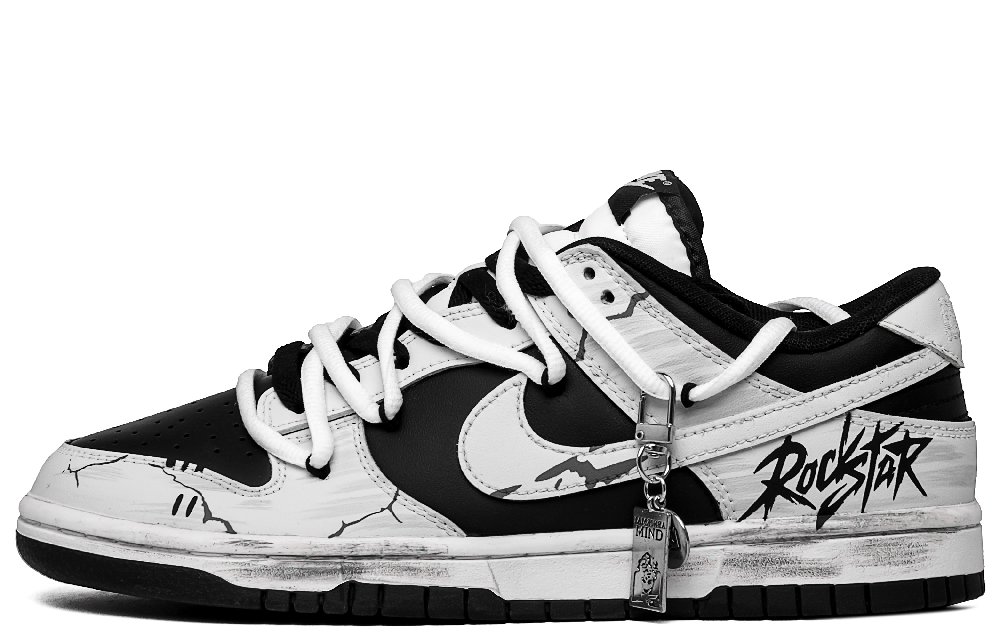 Nike Dunk Thunderbolt Anti Slip Wear Resistant Low Top Skateboard Shoes Men's Black Gray