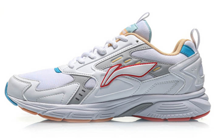 LiNing Cushioned Slip Resistant Abrasion Resistant Low Top Running Shoes Women's White