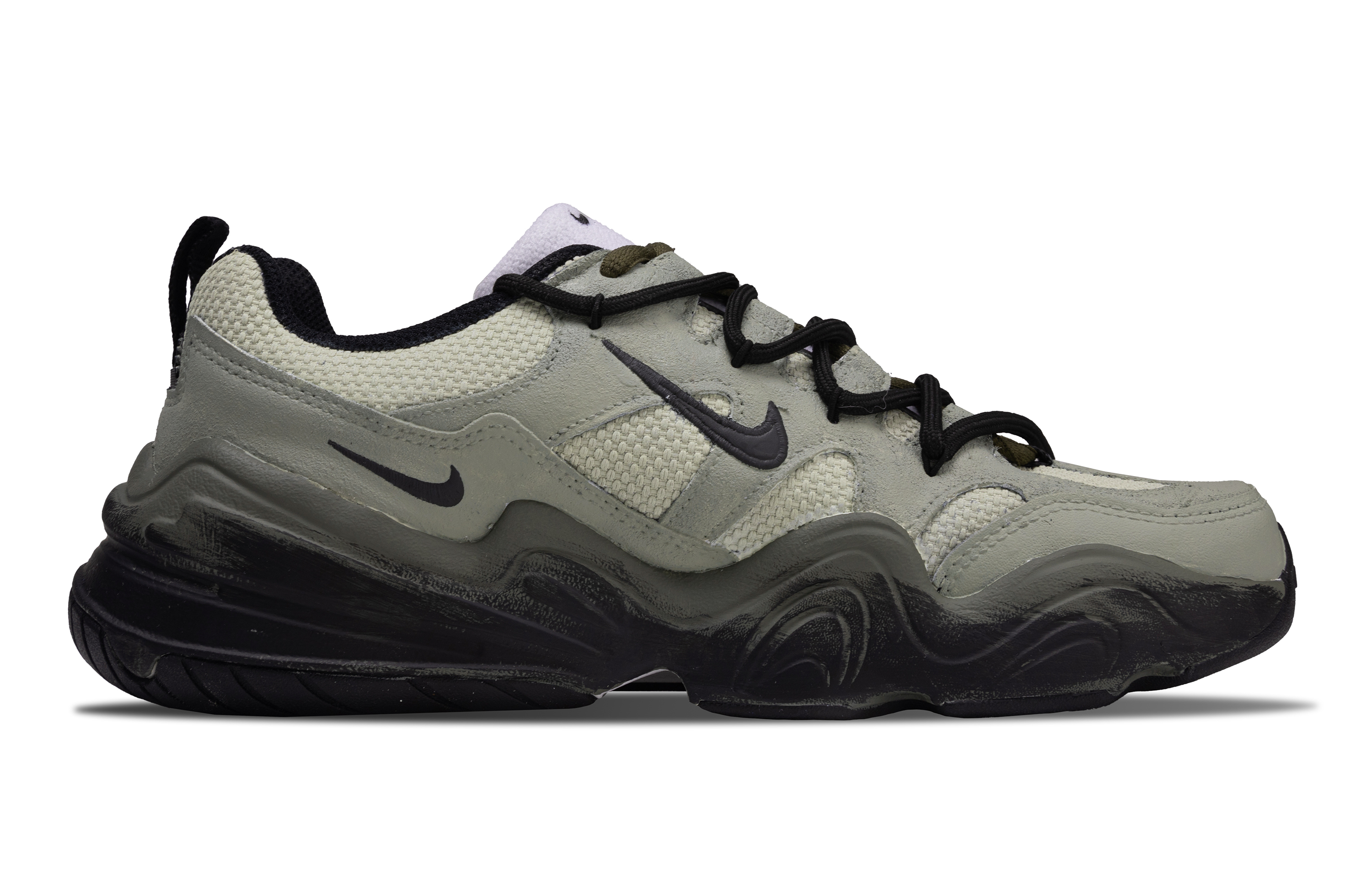 Nike Tech Hera Abrasion Resistant Low top Casual Shoes Unisex Black Green