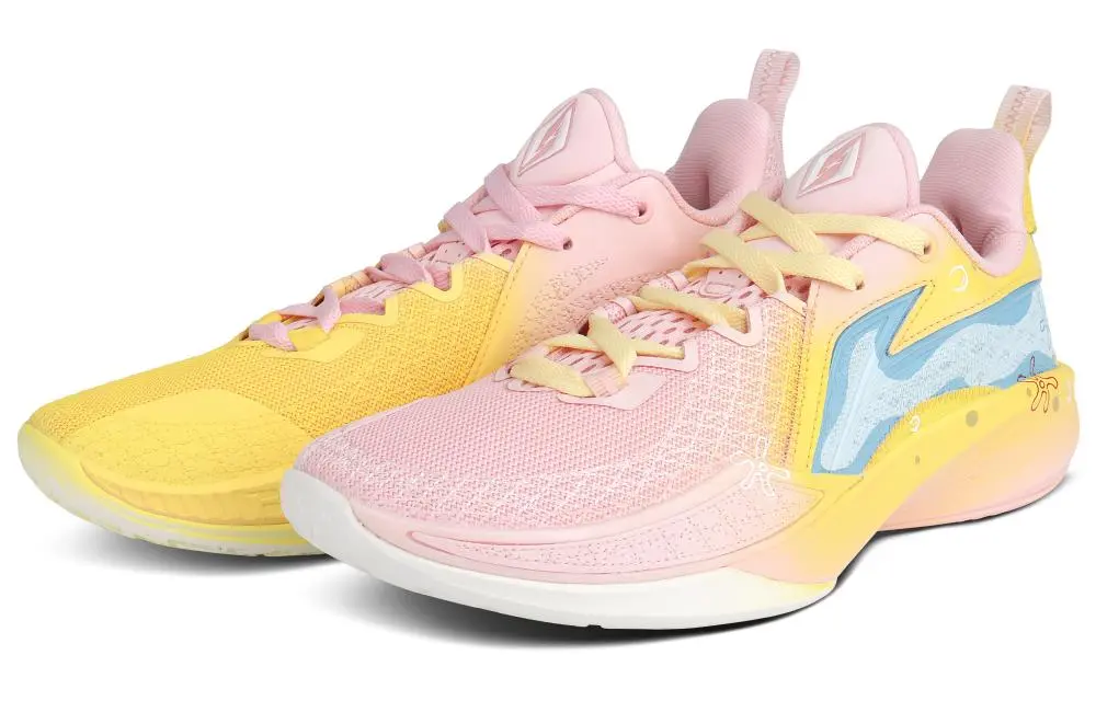 LINING Speed Ling 2 Basketball Shoes Men's Low top Yellow Pink