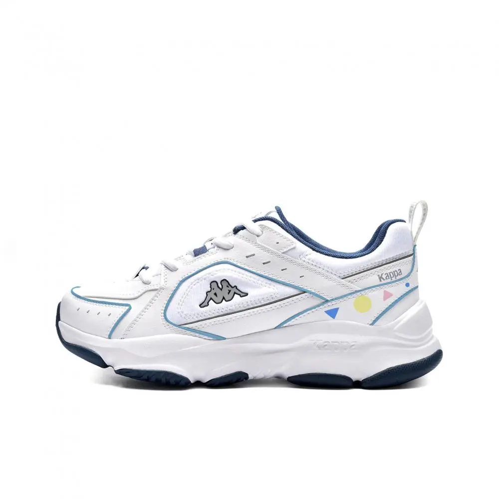 Kappa Anti Slip Wear Resistant Low Top Chunky Sneakers Unisex White Blue