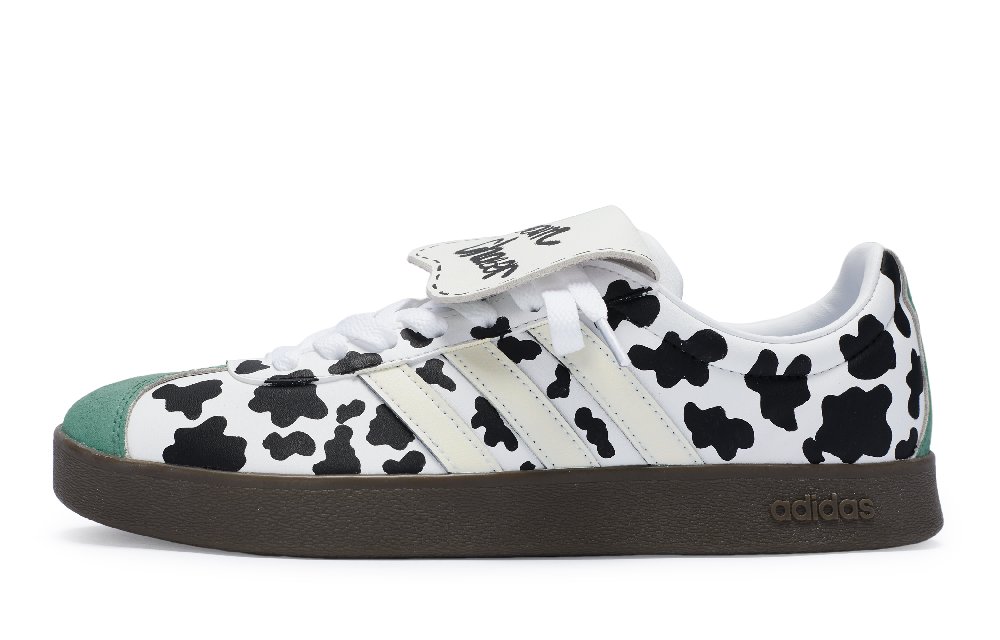 Adidas Neo Vl Court 811 Manufacturing, Cow Moo Low Top Skateboard Shoes Unisex Black White Green