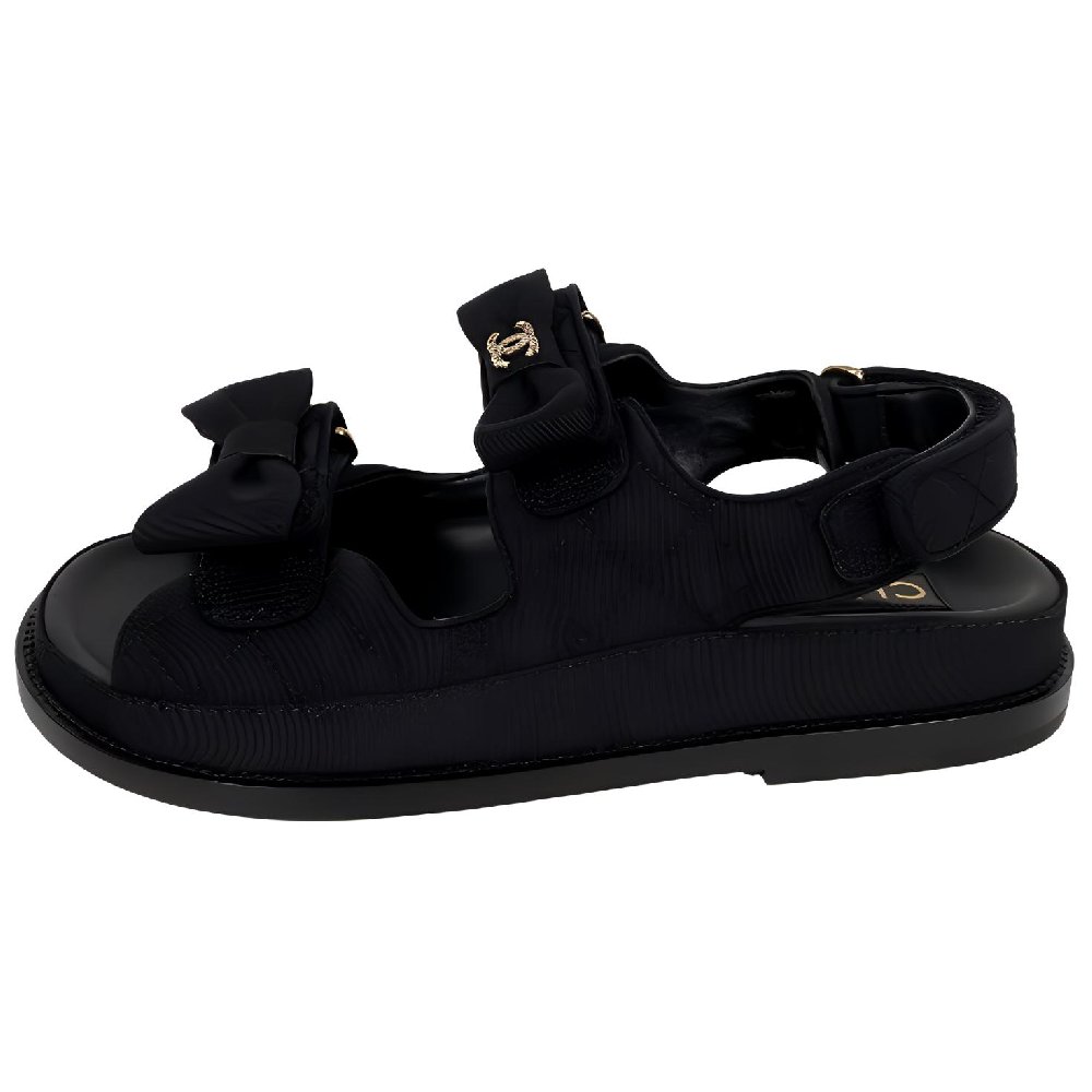 CHANEL Beach Sandals Women's Black