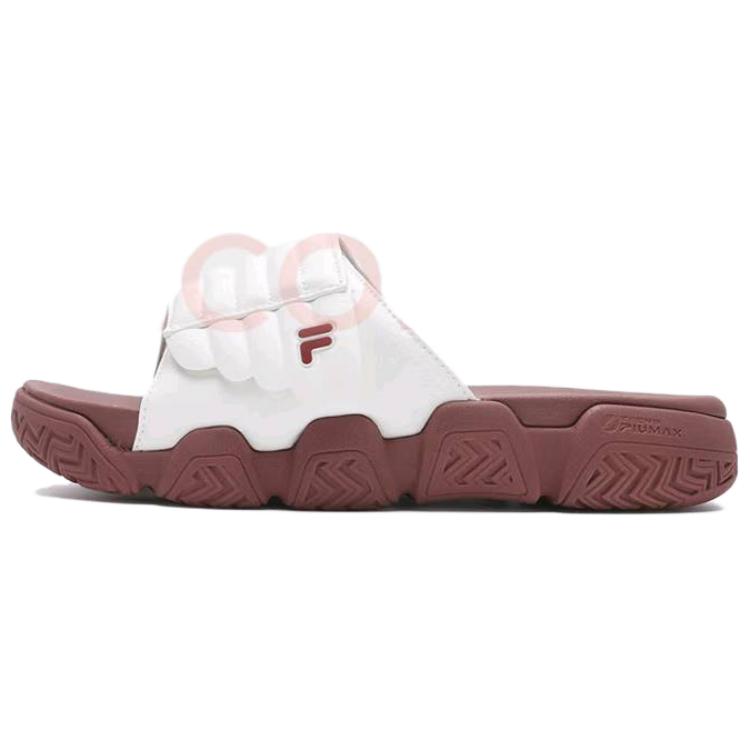 FILA FUSION BARRICADE Quiet Slip-Resistant Slide Slippers Women's White Brown
