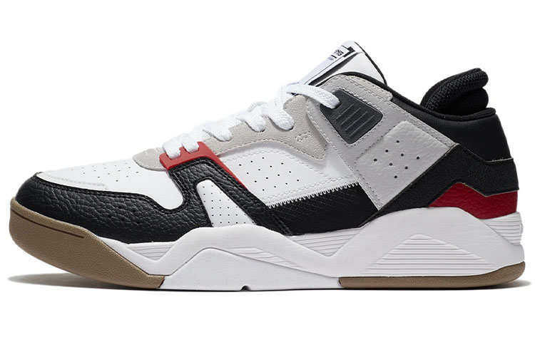 LiNing Abrasion-Resistant Low-Top Vintage Basketball Shoes Men's Black White