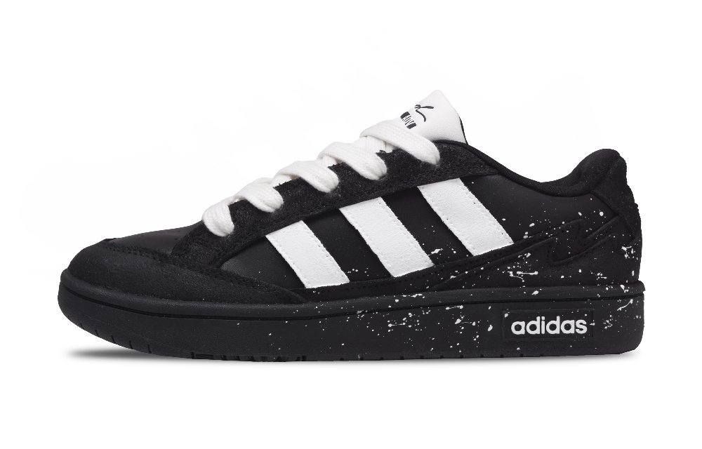 Adidas WCARD ADV Starry, Versatile Monster Abrasion Resistant Low Top Skateboard Shoes Unisex Black White