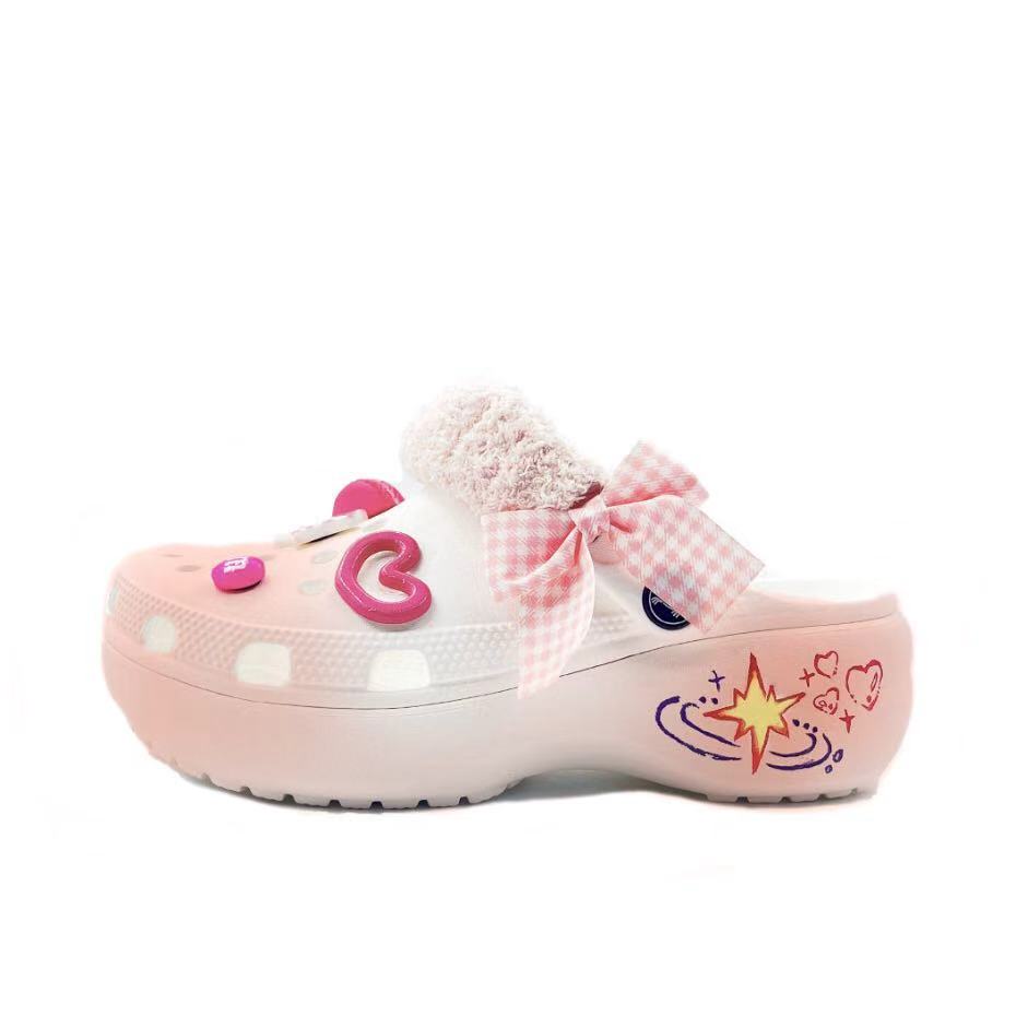 Crocs Classic Platform Clog Minimalist Style Comfortable Campus Style Clogs Unisex White