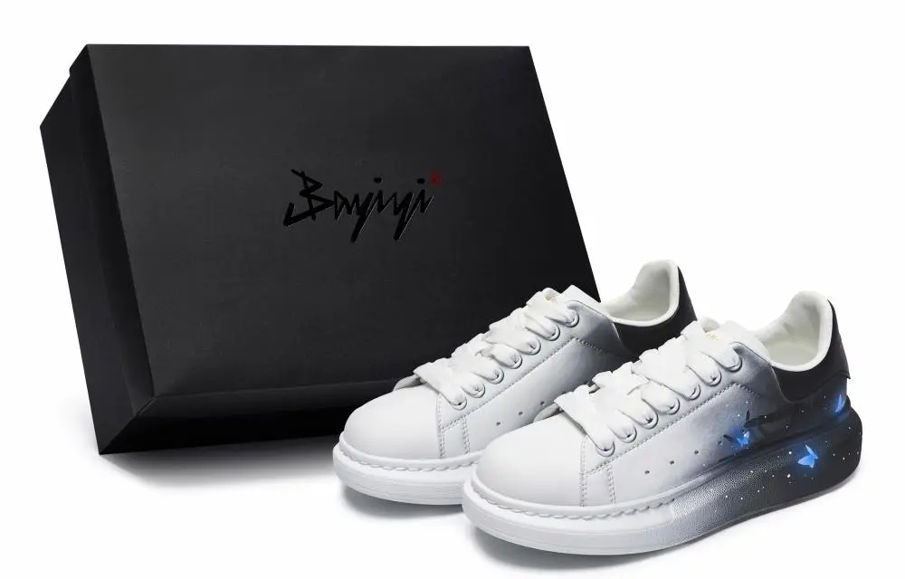 Alexander McQueen 811 Manufacturing Unwavering Special Shoe Box Low-Top Skateboard Shoes Men's White Gray
