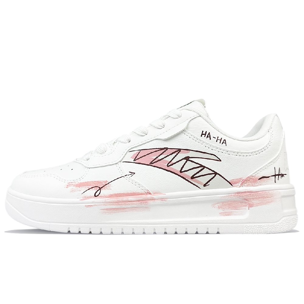 Anta Life Collection Anti-Slip And Wear-Resistant Lightweight Low-Top Skateboard Shoes Women's White Pink