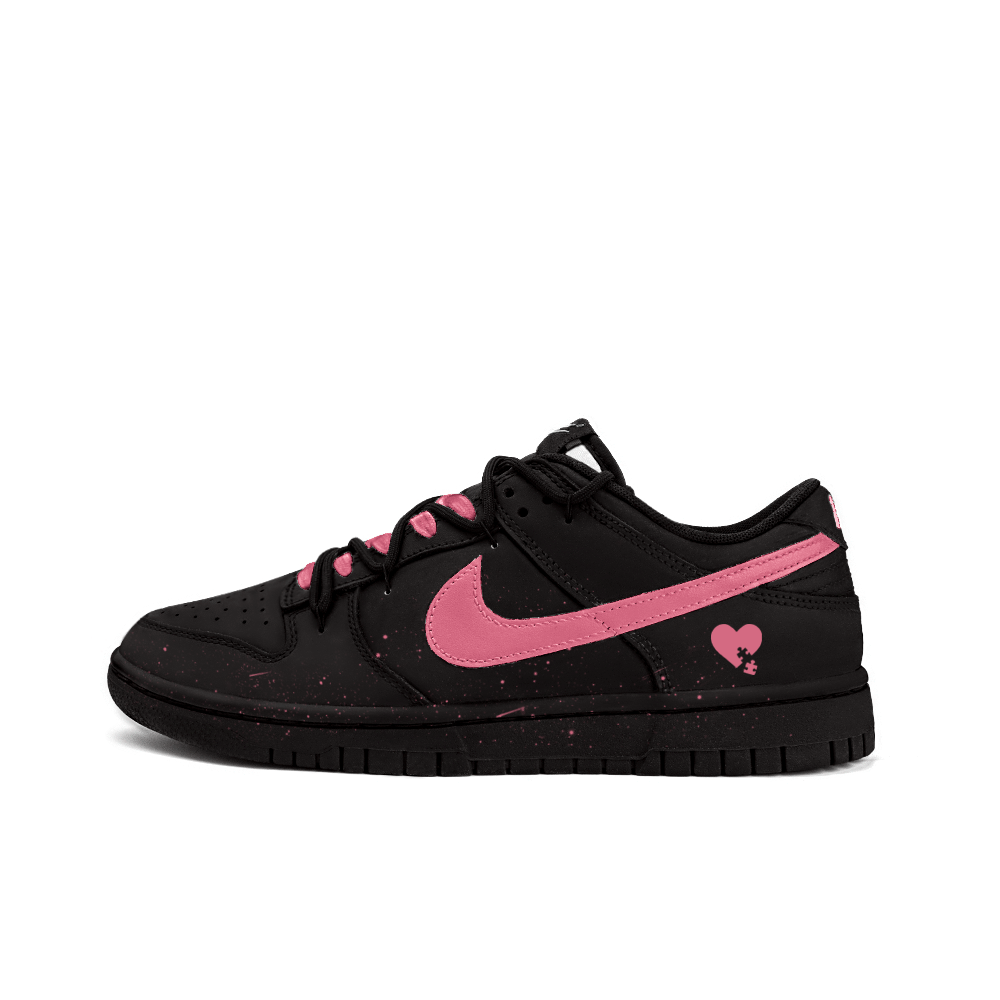 Nike Dunk Anti-Slip Wear-Resistant Low-Top Skateboard Shoes Unisex Black Pink