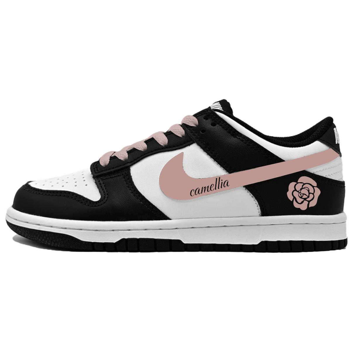 Nike Dunk Abrasion Resistant Slip Resistant Low top Skateboard Shoes Unisex Black Pink