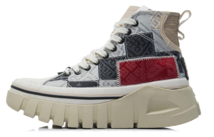LiNing Wave High-Top Skateboard Shoes Women's Black Gray