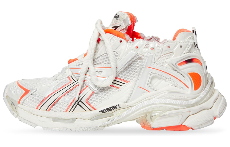 Balenciaga Runner Sneakers 'White Fluo Orange Mesh And Nylon' Women's