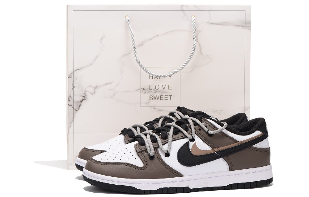 Nike Dunk Retro Low Top Skateboard Shoes Men's Black Brown