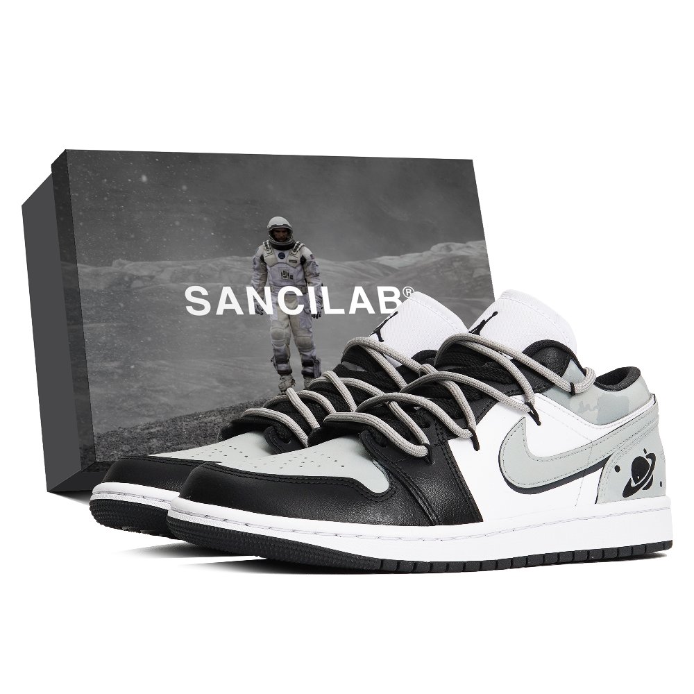 Jordan Air Jordan 1 Low Top Vintage Basketball Shoes Women's Shadow Gray