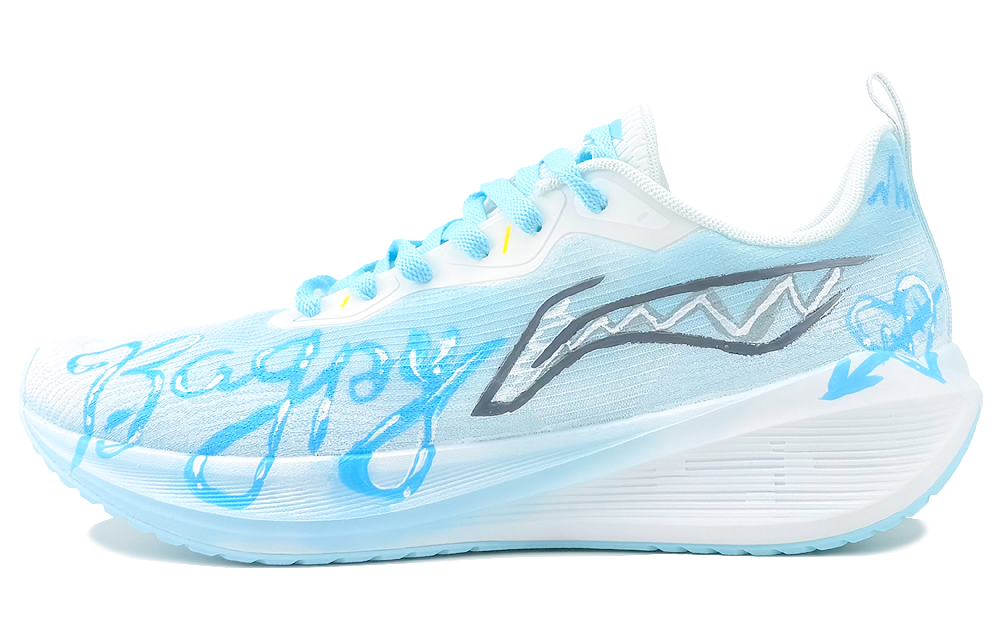 LiNing Wuyue Slip Resistant, Abrasion Resistant, Breathable Low top Running Shoes Men's Blue