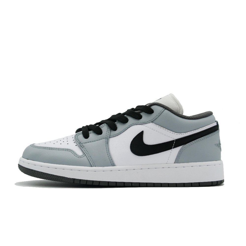Jordan Air Jordan 1 Meteorite Gray Abrasion Resistant Low Top Vintage Basketball Shoes Unisex Light Gray