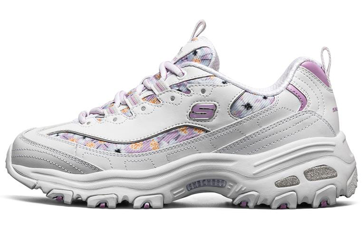 Skechers D'LITES 1.0 Low Top Chunky Sneakers Women's White Purple