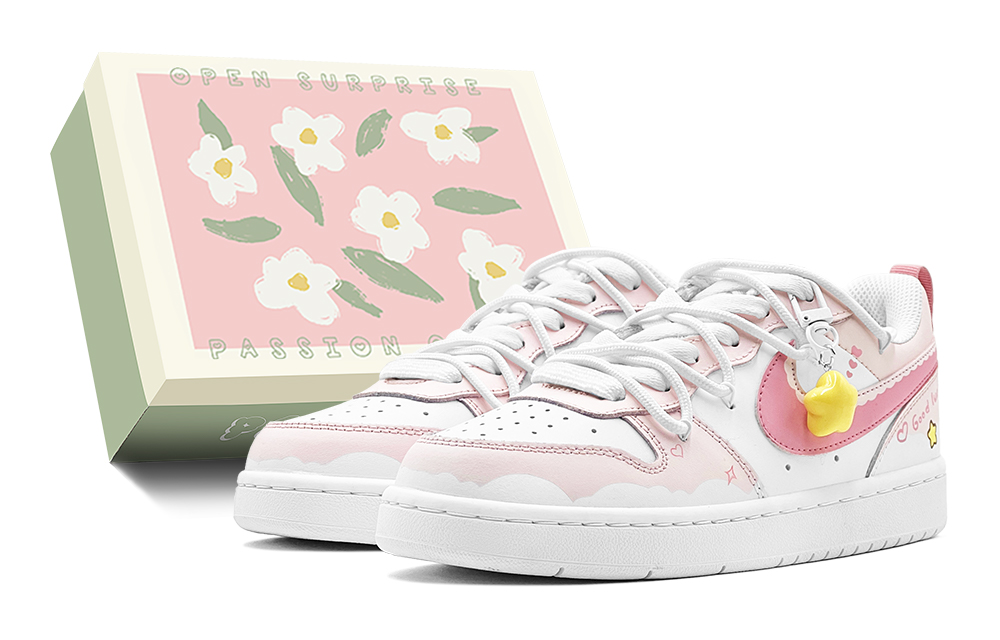 Nike Court Borough Low Spring Renewal, Lucky Starlight Low Top Skateboard Shoes Women's Pink