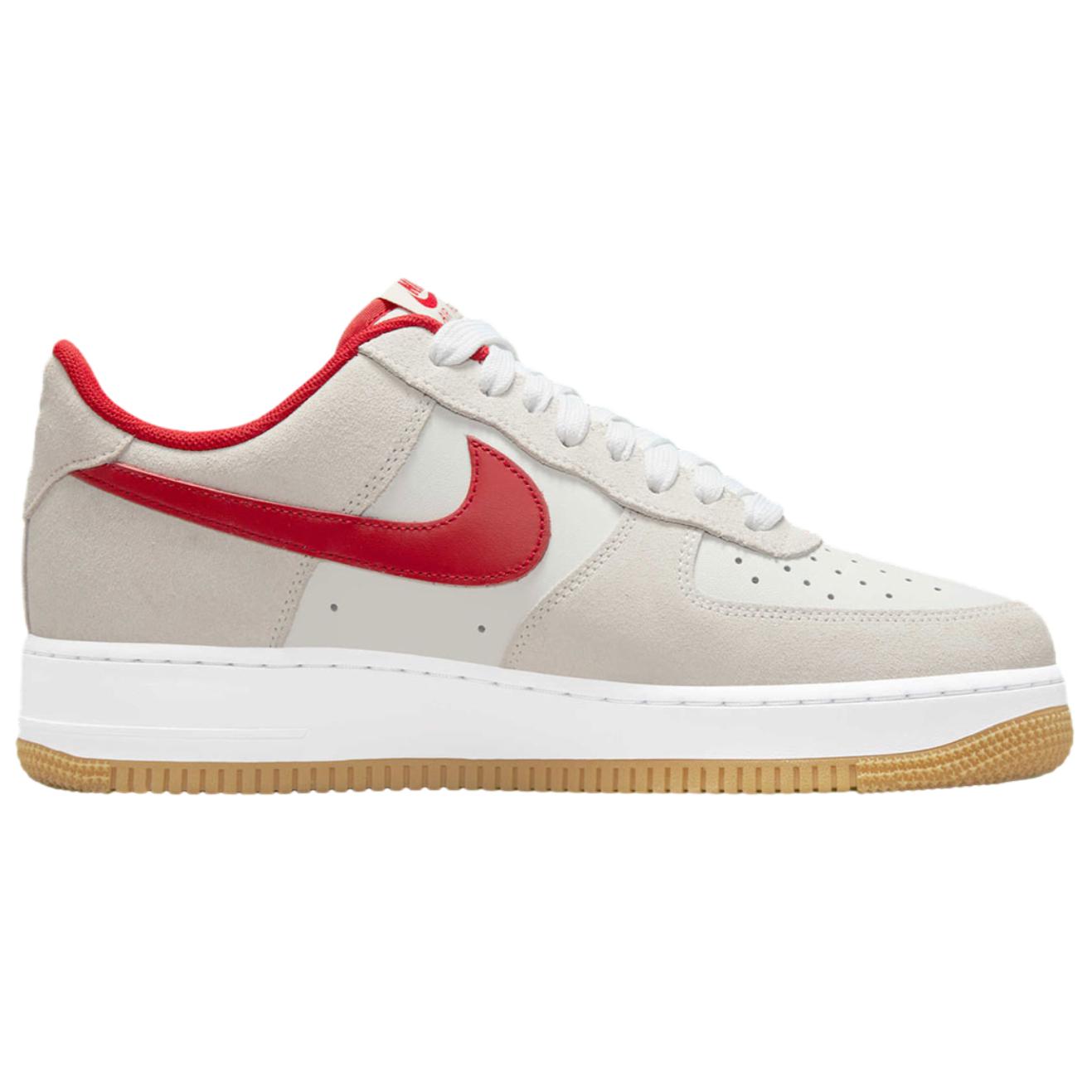 Nike Air Force 1 Cushioning Low top Skateboard Shoes Unisex Beige Red