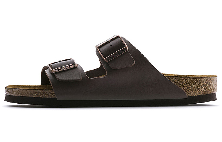 Birkenstock Arizona Rubber Sole Leather Patchwork Antibacterial Abrasion-Resistant Slide Slippers Unisex Brown