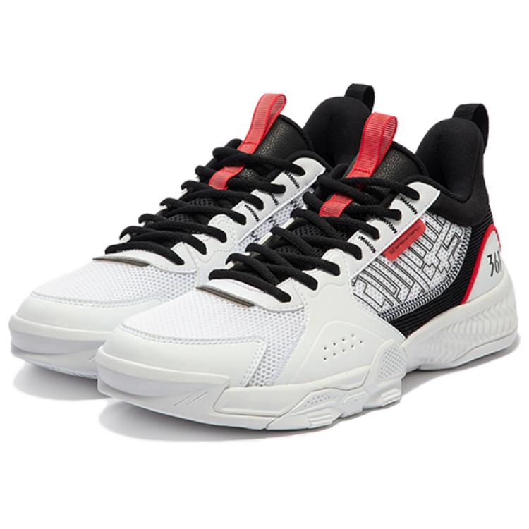 361° Cushioning Wear-Resistant Low-Top Basketball Shoes Men's White Black