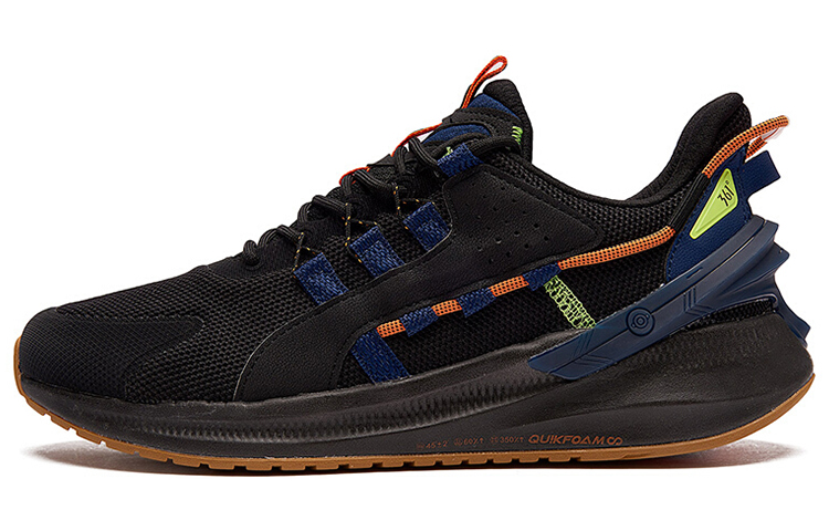 361° QU!KFOAM Cushioned Anti-Slip And Wear-Resistant Lightweight Low-Top Running Shoes Men's Black