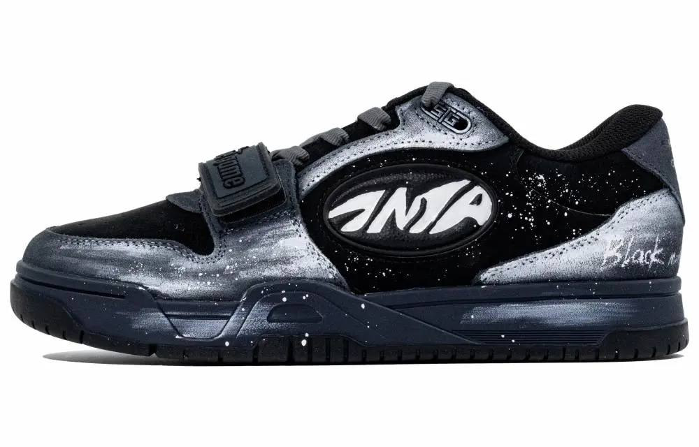 Anta Coverage Abrasion Resistant Low Top Skateboard Shoes Men's White Gray Black