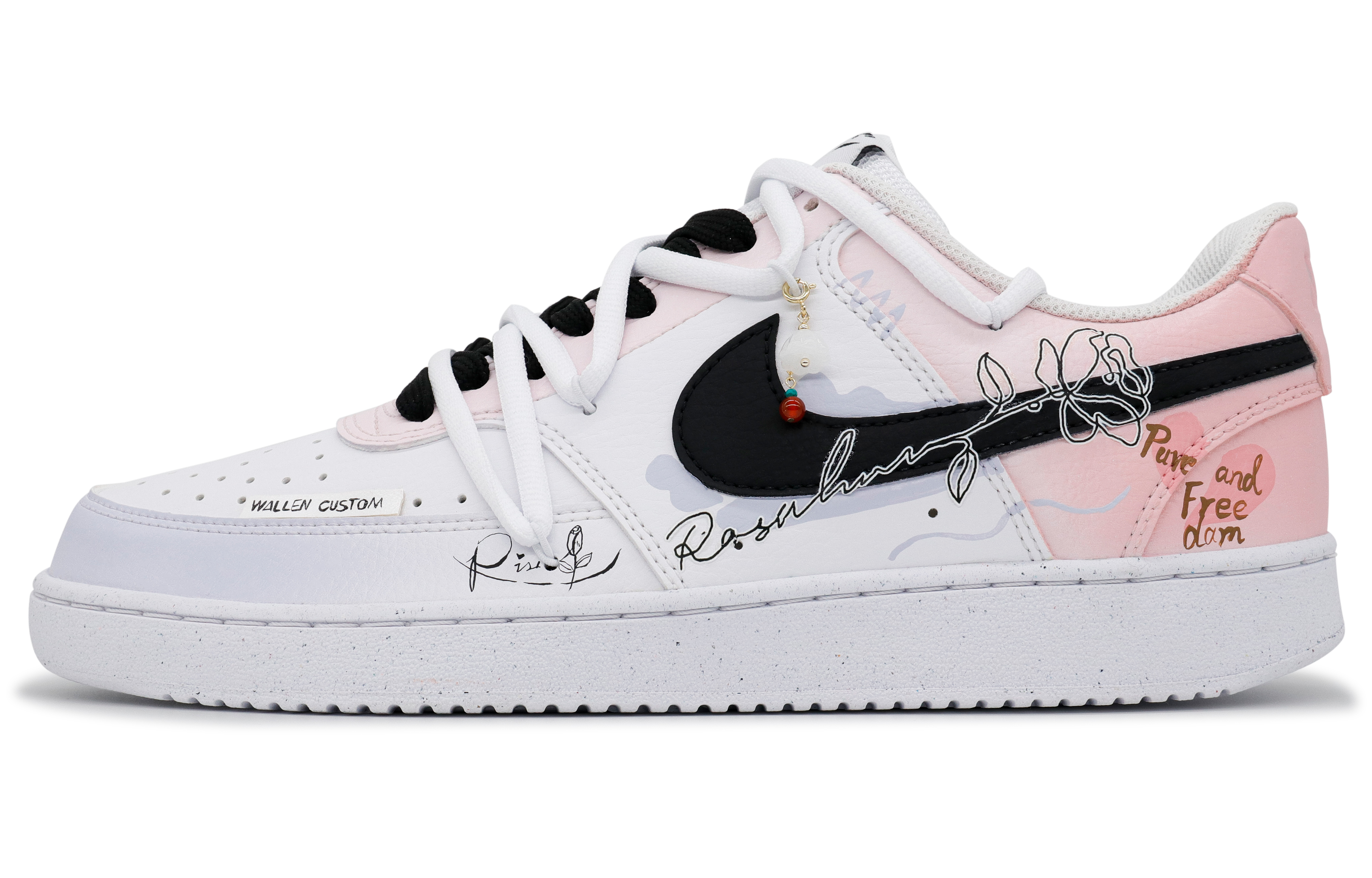 Nike Court Vision 1 Diana Rose Anti Slip Wear Resistant Low Top Skateboard Shoes Men Purple Pink