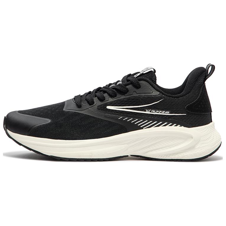 361° Speed Cushioning, Wear Resistant Low Top Running Shoes Men's Black White
