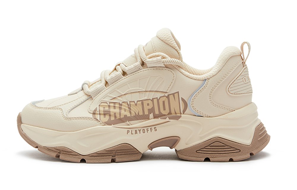 Champion Cushioning Wear-Resistant Low-Top Chunky Sneakers Women's Light Khaki