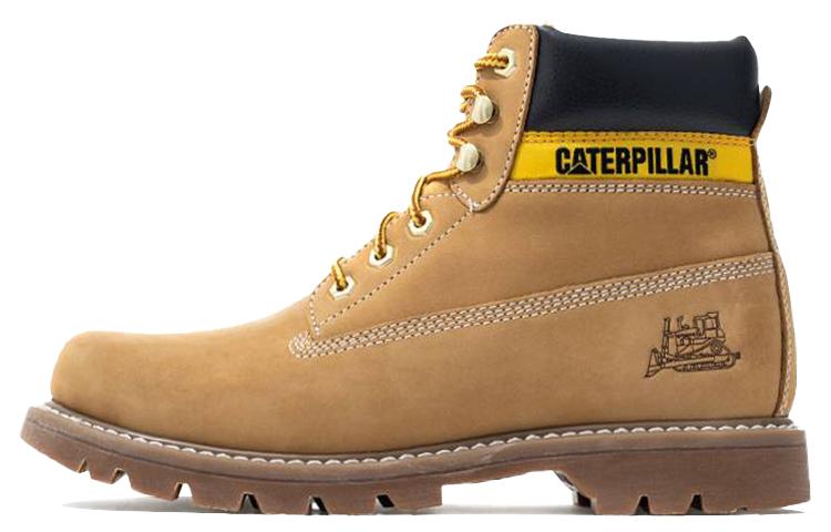 CAT Warm Water-Resistant And Wear-Resistant Short Outdoor Work Boots Men's Brown Yellow