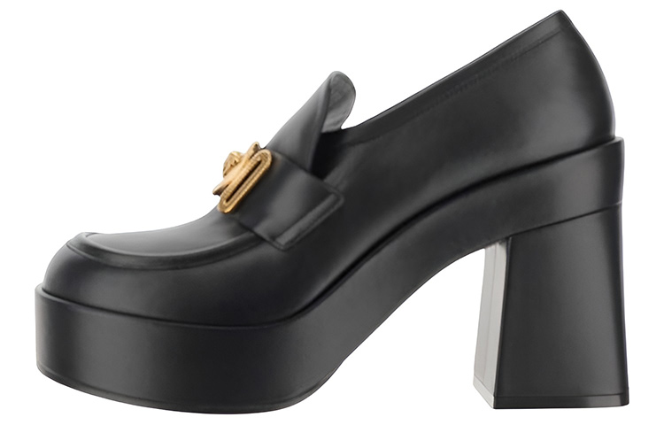 VERSACE Medusa Biggie 75mm Platform Loafers Black Leather