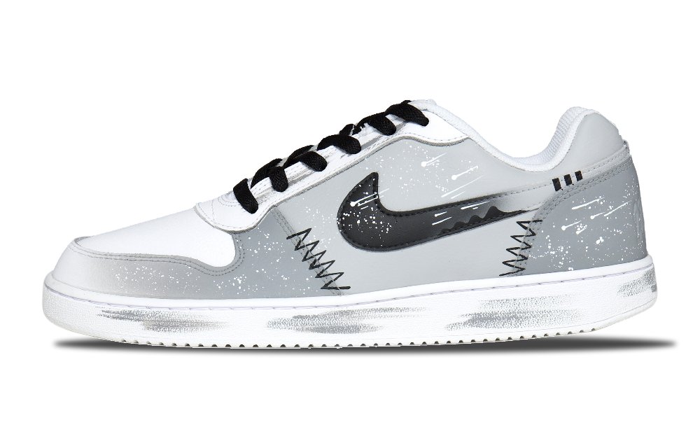 Nike EBERNON Anti Slip Wear Resistant Low Top Skateboard Shoes Men's White Gray