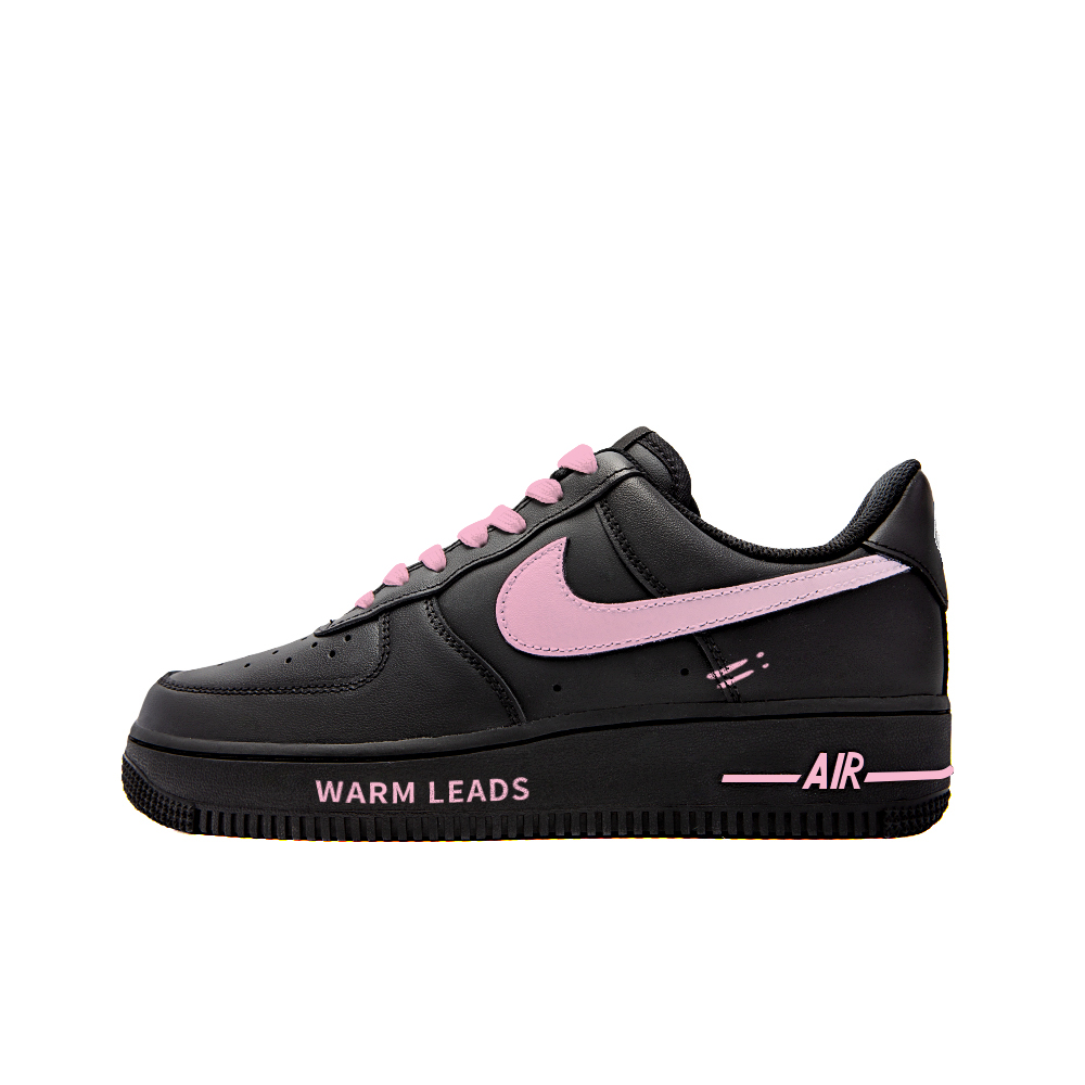 Nike Air Force 1 Anti-Slip Wear-Resistant Low-Top Skateboard Shoes Women's Black Pink