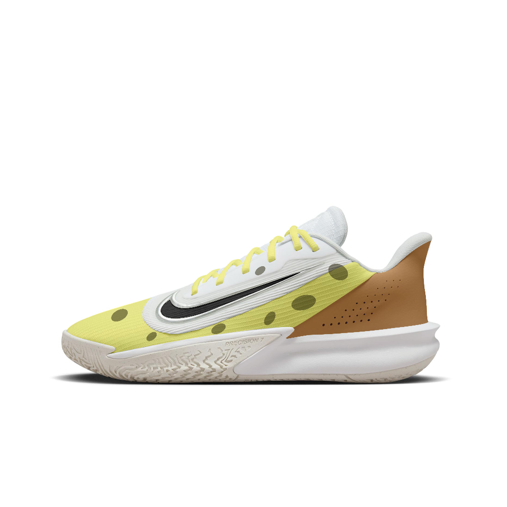 Nike Precision 7 Abrasion Resistant Low top Basketball Shoes Men's Yellow