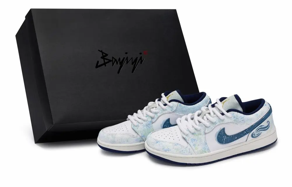 Jordan Air Jordan 1 Vintage Basketball Shoes Men's Low top White/Blue