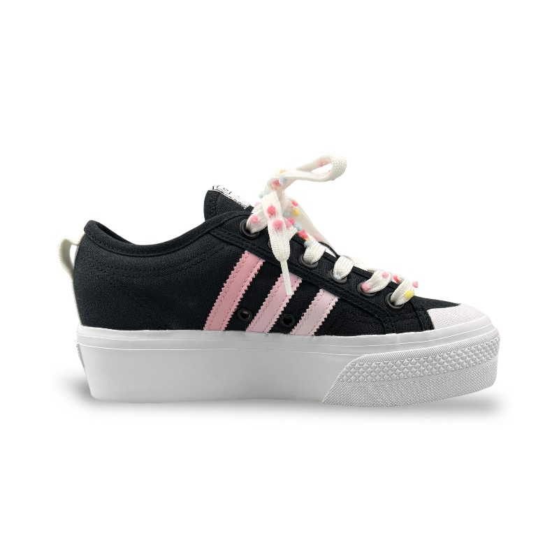 Adidas Originals Nizza Platform Abrasion Resistant Low top Skateboard Shoes Women's Black Pink купить в интернет-магазине Yoocart с быстрой доставкой по России.