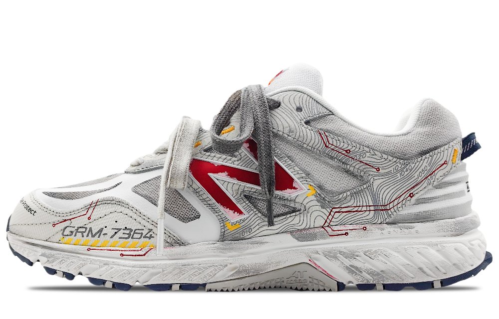 New Balance NB 510 Anti-Slip Wear-Resistant Breathable Lightweight Mid-Top Running Shoes Unisex White Gray Red