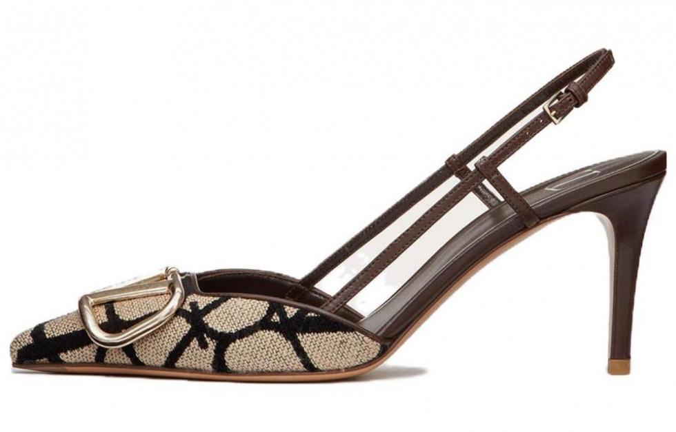Valentino VLogo Signature Pointed Toe Slingback Pumps