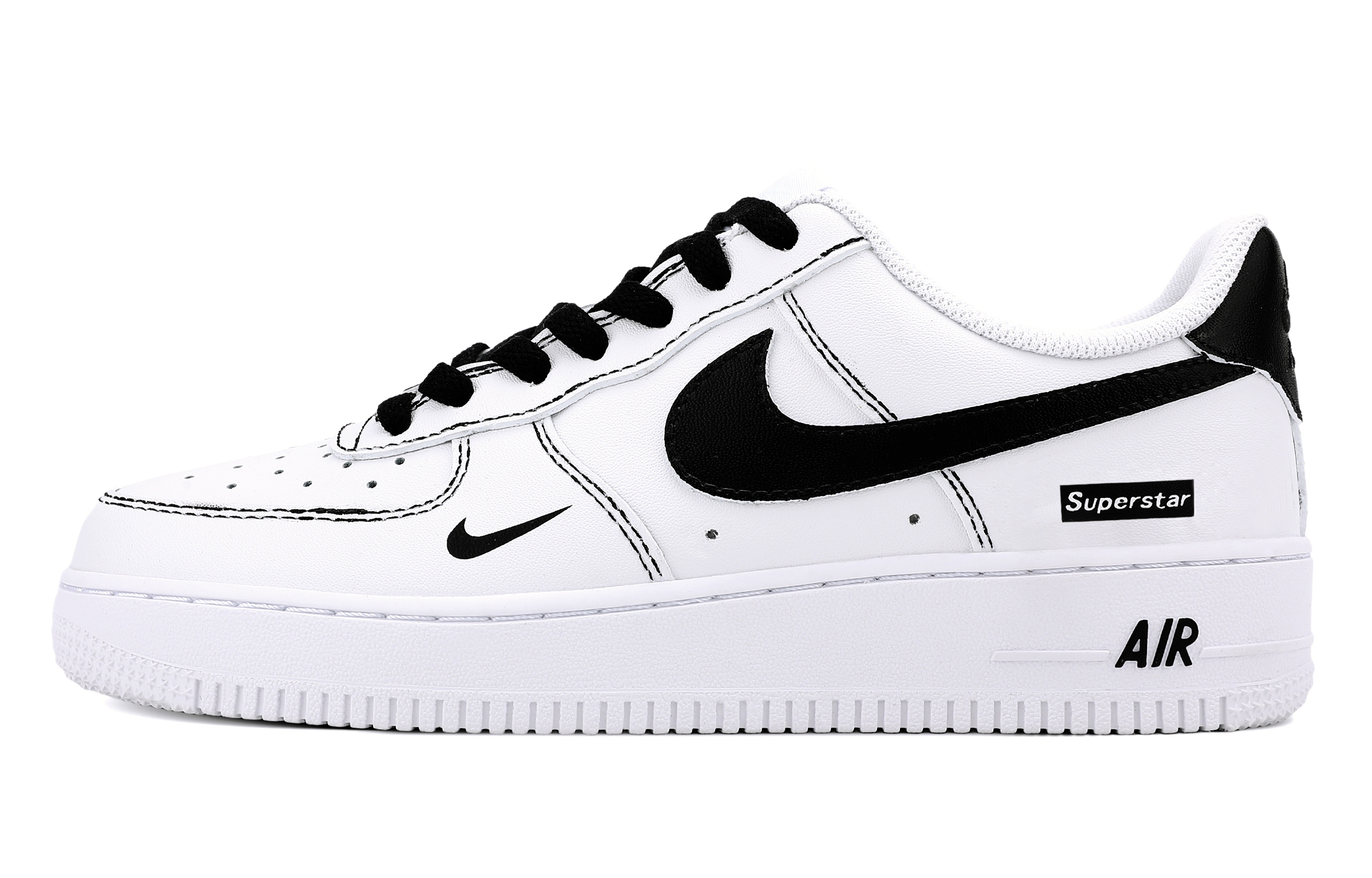 Nike Air Force 1 Wear resistant And Lightweight Low top Skateboard Shoes Unisex Black White