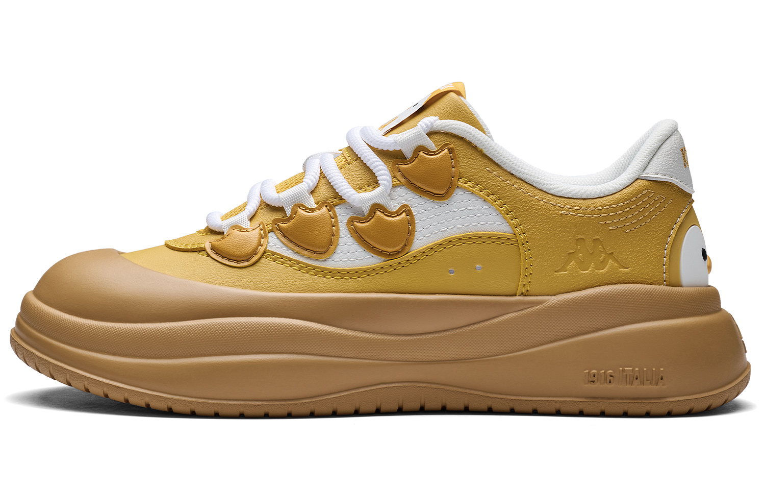 Kappa Penguin Shoes, Back to Back Height Increasing Low top Skateboard Shoes Women's Ceylon Yellow