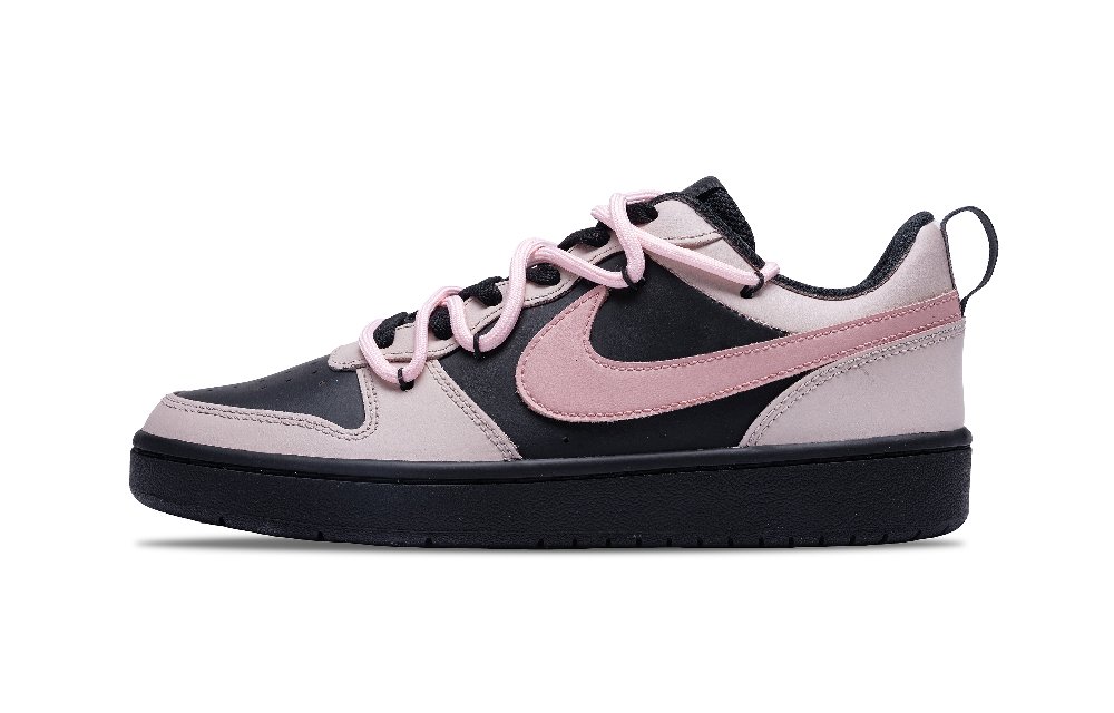 Nike Court Borough Blackberry Non-slip Lightweight Low-Top Skateboard Shoes GS Black Pink