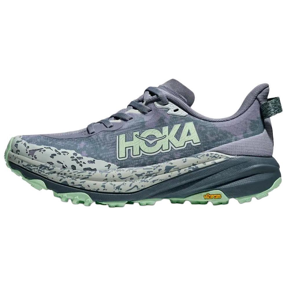 HOKA ONE ONE Speedgoat 6 Anti Slip Wear Resistant Low Top Trail Running Shoes Women's Purple Green