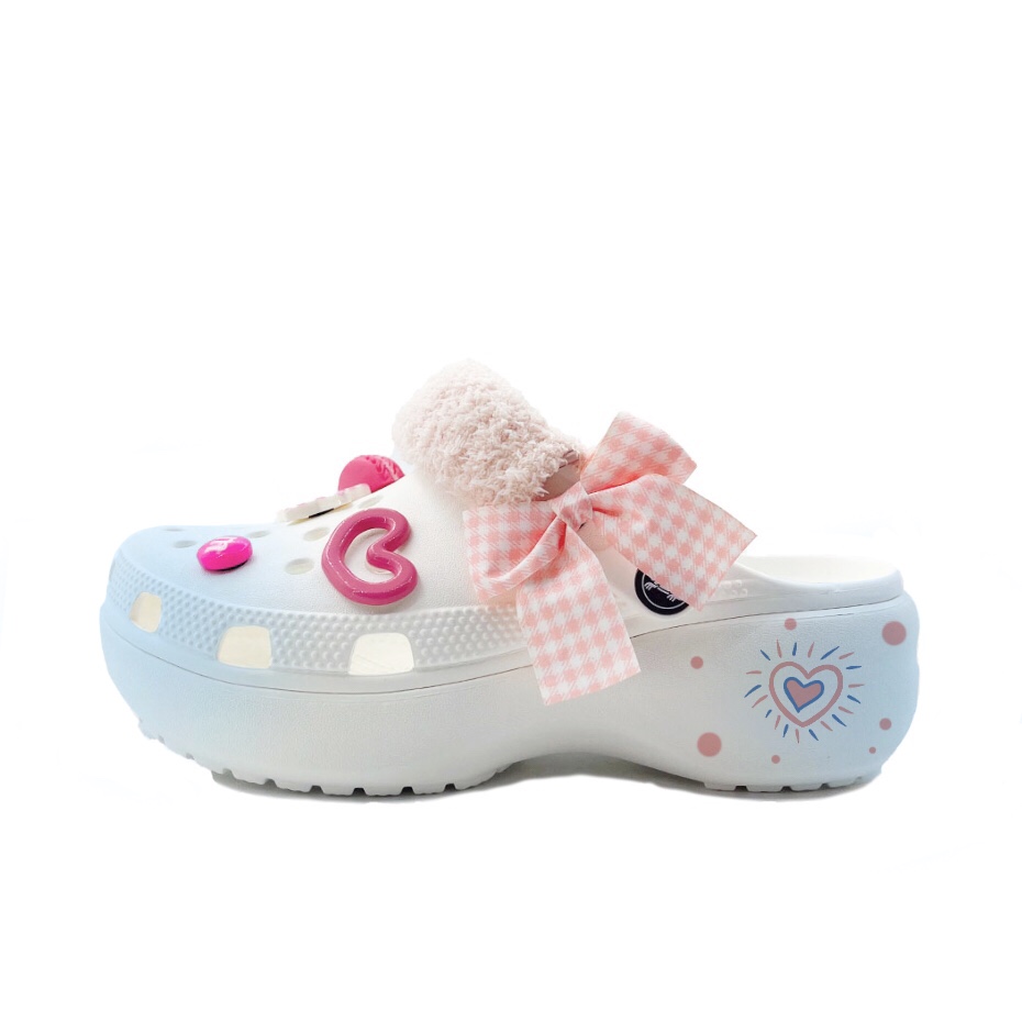 Crocs Classic Platform Clog Cherry Lip Balm, Beach Girlish Clogs Unisex Blue