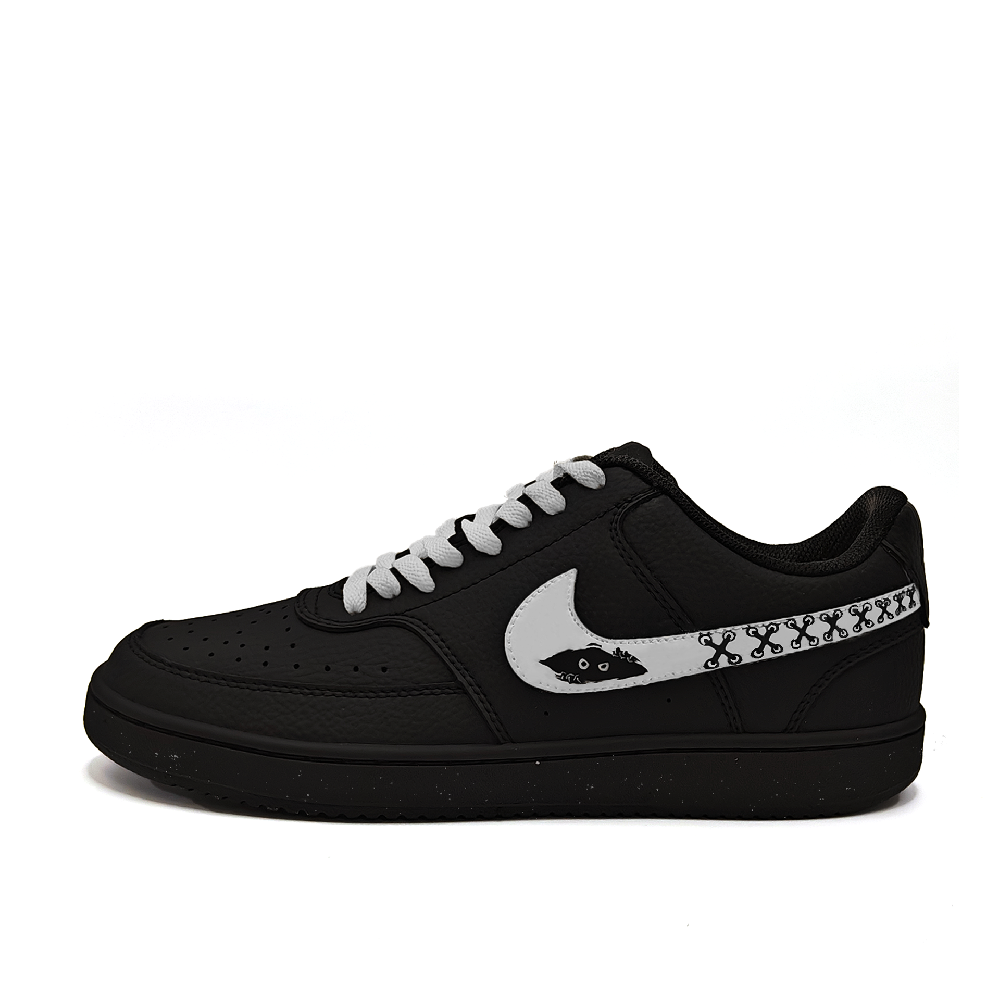 Nike Court Vision Anti-Slip And Wear-Resistant Lightweight Low-Top Skateboard Shoes Unisex Black