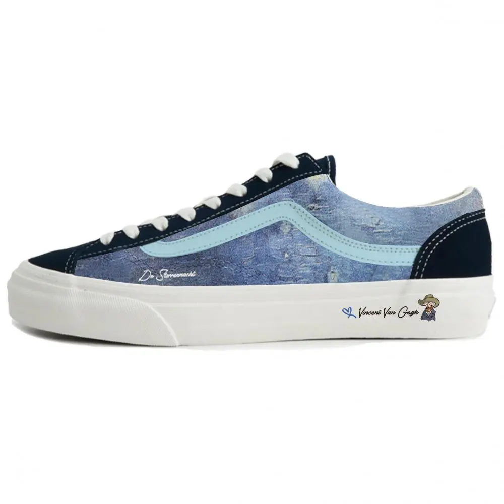 Vans Style 36 Shiny Of Starry Sky Cushioning, Wear Resistant Low top Skateboard Shoes Unisex Blue White